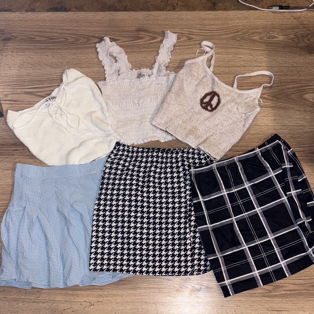 Elegant Black and White Houndstooth Skirt Set